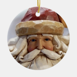 Geschnitztes Santa-Gesicht Keramik Ornament