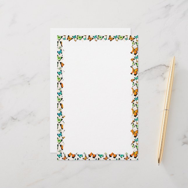 geschossenes Grenzpapier Briefpapier (Vorderseite/Rückseite Beispiel)