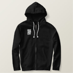 Geschrei - gestickt - ZipHoodie (Männer/Schwarzes Bestickter Hoodie