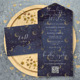 Geschrieben in den Sternen Celestial QR Code Hochz All In One Einladung