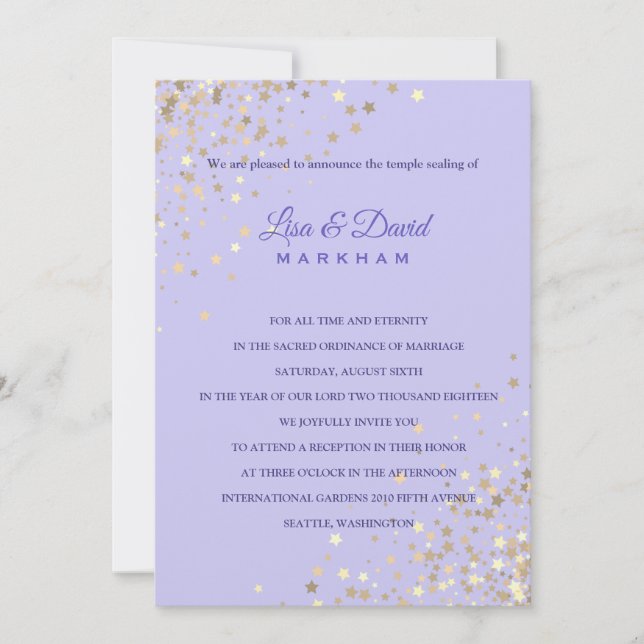Geschrieben in den Sternen Hochzeitsempfang Einlad Einladung (Vorderseite)