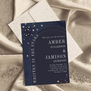 Geschrieben in der Stars Celestial Moody Wedding Einladung
