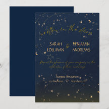 Geschrieben in der Stars Hochzeitseinladung