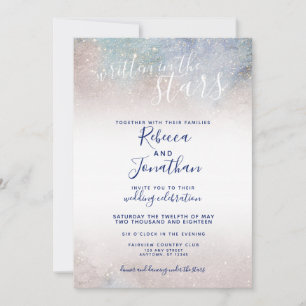 Geschrieben in der Sternennacht-Hochzeit Einladung