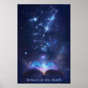 Geschrieben in Stars Book and Constellations Poster