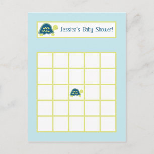 Geschriebene Bingo Card Blue Sea Turtles Einladungspostkarte