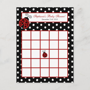 Geschriebene Bingo Card Red Ladybug Einladungspostkarte