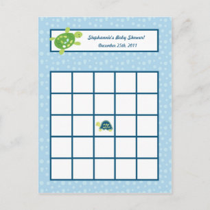 Geschriebene Bingo Card Schildkrötenriff Ocean Sea Einladungspostkarte