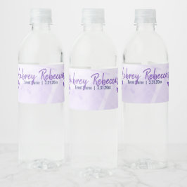 Geschriebene Lila Wasserflaschen-Labels für Libell