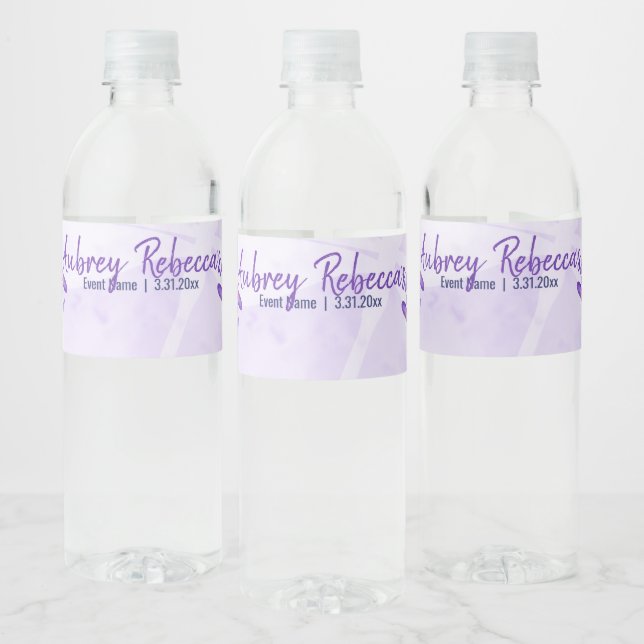 Geschriebene Lila Wasserflaschen-Labels für Libell (Flaschen)