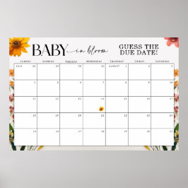 Geschriebene Wildblume Babydusche schätzt den Fäll Poster