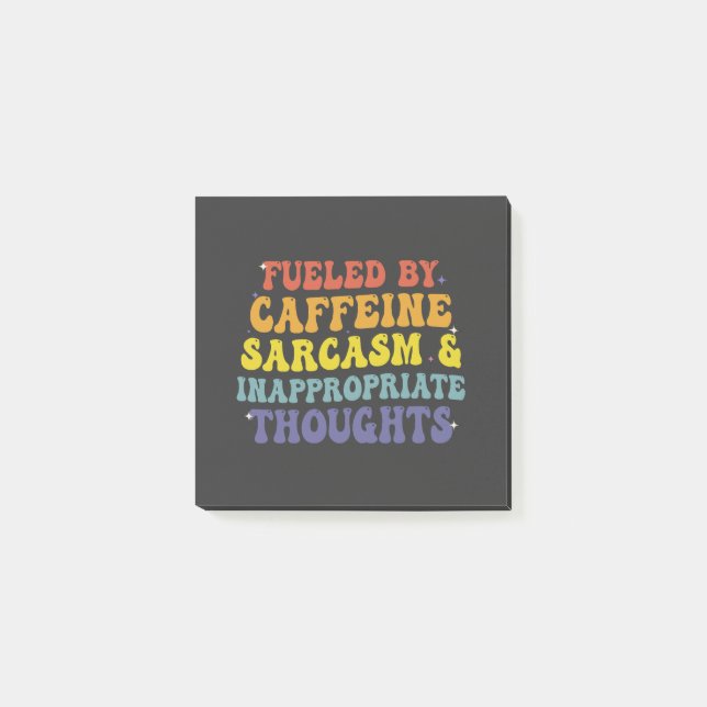 Geschürter Koffein-Sarcasm und unangemessene Gedan Post-it Klebezettel (Vorderseite)