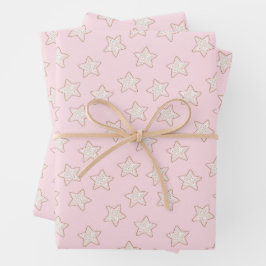 Geschüttelte Stern-Zuckerguss-Sprinkle-Kekse Geschenkpapier Set