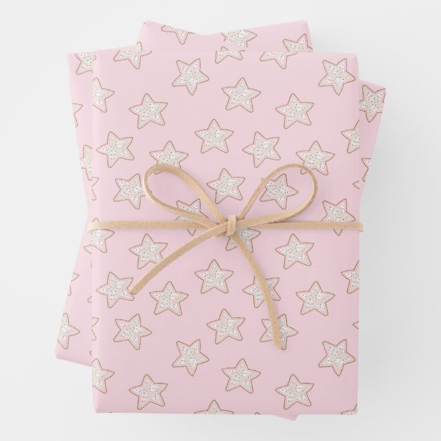 Geschüttelte Stern-Zuckerguss-Sprinkle-Kekse Geschenkpapier Set (Beispiel)
