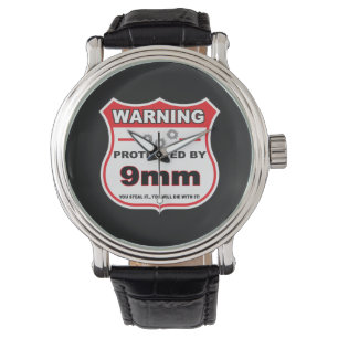 geschützt durch 9mm Schild Armbanduhr