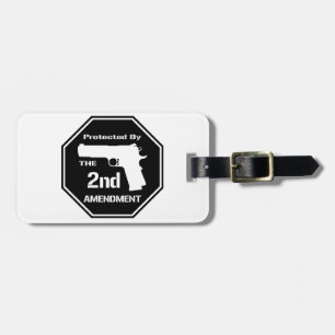 Geschützt durch die zweite Änderung (Schwarzes) Gepäckanhänger