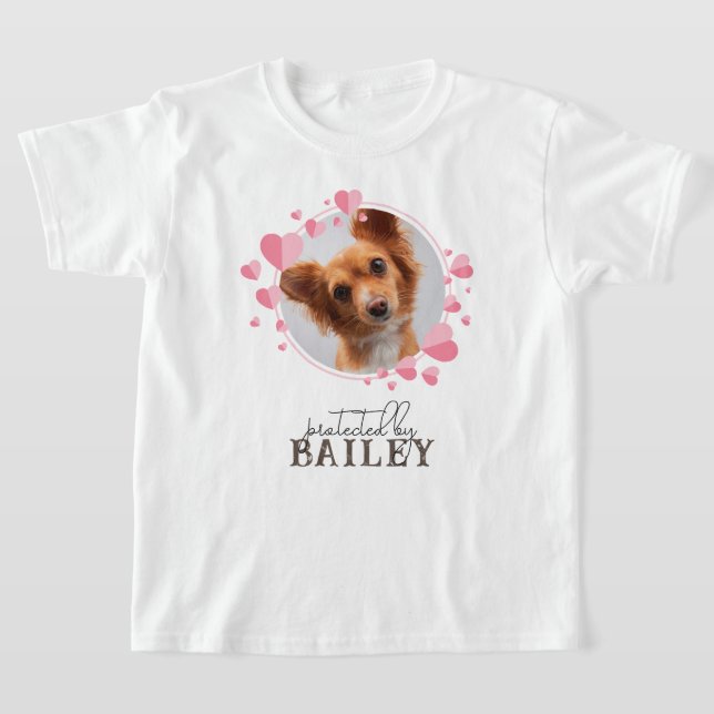 Geschützt durch Hunde benutzerdefiniertes Foto Pin T-Shirt (Ablage )