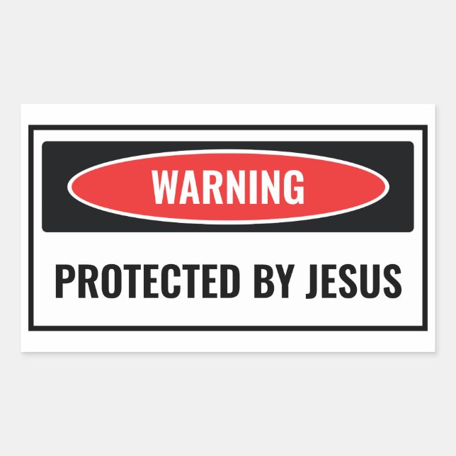 Geschützt durch Jesus Rechteckiger Aufkleber (Vorderseite)