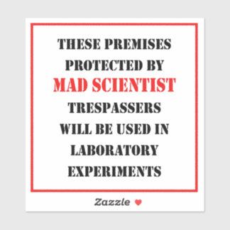 Geschützt durch Mad Scientist Aufkleber