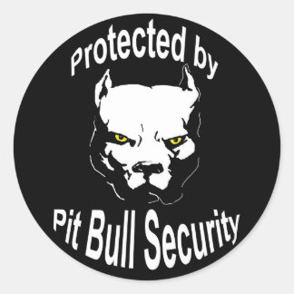 Geschützt durch Pit Bull Security Runder Aufkleber