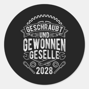 Geschützt und gewonnen 2028 runder aufkleber