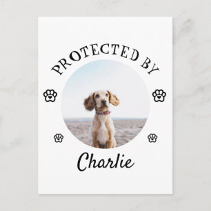 Geschützt von Hund-Foto-Pfotenabdruck-Design Feiertagspostkarte