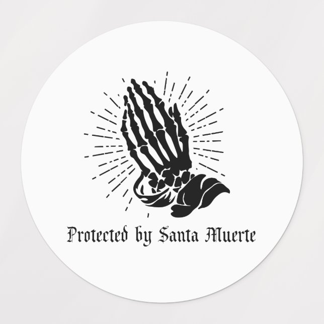 Geschützt von Santa Muerte Etiketten (Design 1)