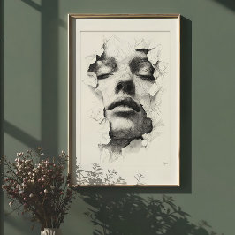 Geschützte Gelassenheit: einfarbige Linie - Kunstg Poster