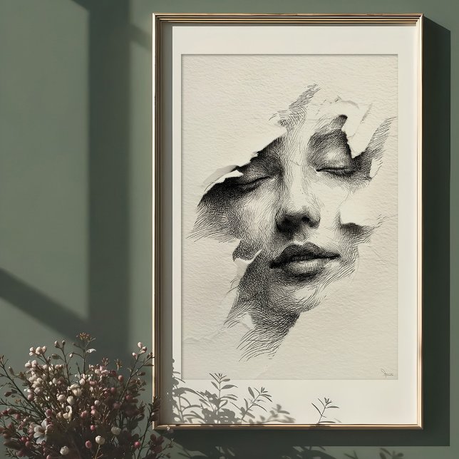 Geschützte Gelassenheit: kompliziertes monochromes Poster (Von Creator hochgeladen)