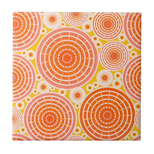 Geschützte Räder - orange und gold Fliese (Vorderseite)
