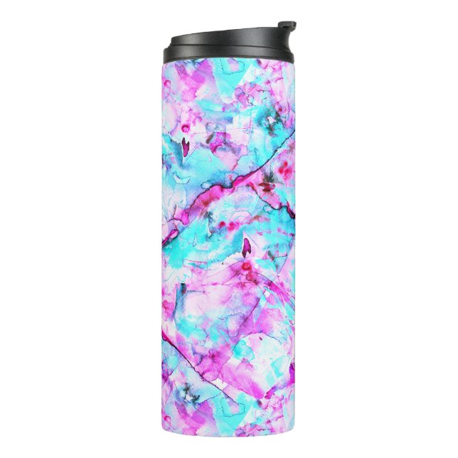 Geschütztes Blossom Ein farbenfroher Lichtdesign Thermosbecher (Nach links gedreht)