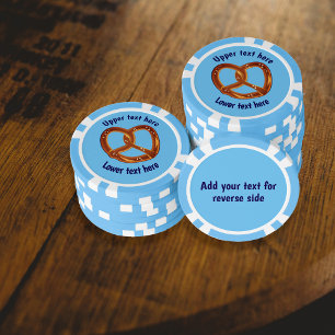 Geschweißte Bretzel Salty Snack - Text auf beiden  Pokerchips