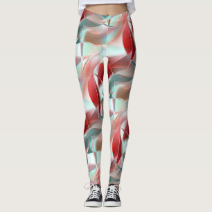 Geschweißte, kreisförmige Stücke in weichem rotem  Leggings