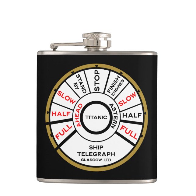 Geschwindigkeit des Titanic-Schiffs Flachmann (Vorderseite)