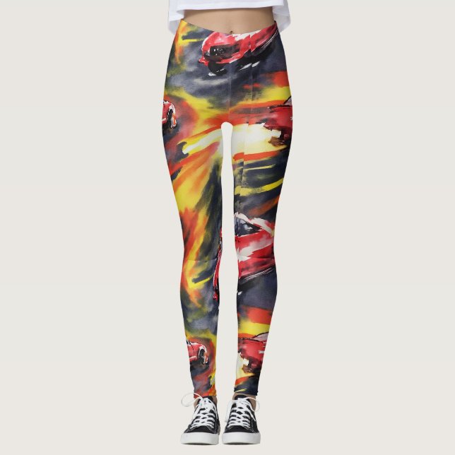 Geschwindigkeit und Dynamik Nahtloses Muster Leggings (Vorderseite)