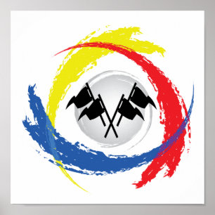 Geschwindigkeits-Tricolor Emblem Poster