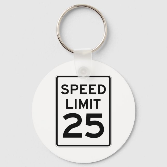 Geschwindigkeitsbegrenzung 25 MPH-Zeichen Schlüsselanhänger (Vorderseite)