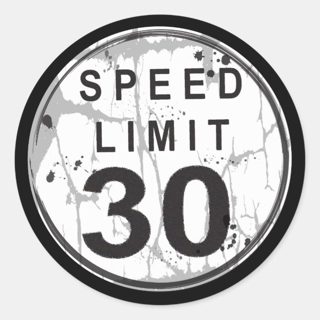 Geschwindigkeitsbegrenzung 30 MPH grungy Aufkleber (Vorderseite)