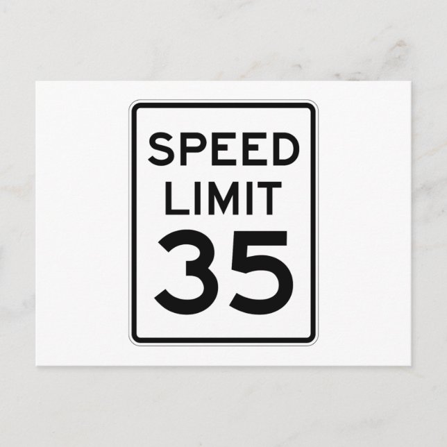 Geschwindigkeitsbegrenzung 35 MPH-Zeichen Postkarte (Vorderseite)