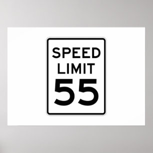 Geschwindigkeitsbegrenzung 55 MPH-Zeichen Poster