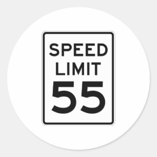 Geschwindigkeitsbegrenzung 55 MPH-Zeichen Runder Aufkleber