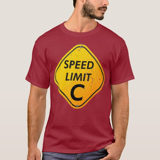 Geschwindigkeitsbegrenzung C Lichtgeschwindigkeit  T-Shirt (Vorderseite)
