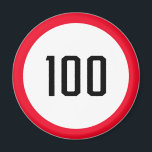 Geschwindigkeitsbegrenzung von 100 km/h | Verkehrs Magnet<br><div class="desc">Mit diesem 100 km/h Schild trifft Leidenschaft mit Vollgas auf die Straßenverkehrssicherheit.</div>