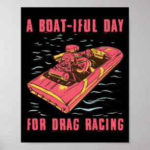 Geschwindigkeitsboot-Drag-Racing-Powerboot-Rennspo Poster