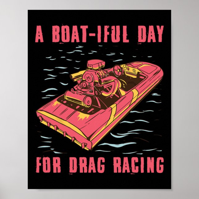 Geschwindigkeitsboot-Drag-Racing-Powerboot-Rennspo Poster (Vorne)