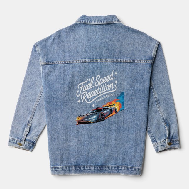 Geschwindigkeitskraft Jeansjacke (Rückseite)