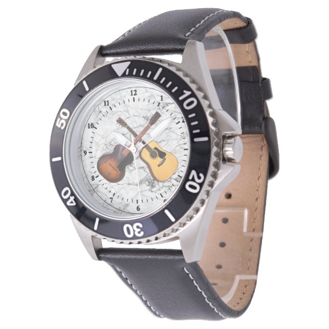 GESCHWINDIGTE GITAREN - AUFMERKSAMKEIT ARMBANDUHR (Schrägansicht)