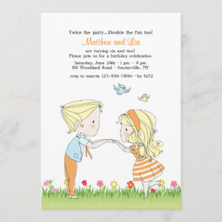 Geschwister im Garten Einladung