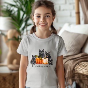 Geschwister sind Katzen Herbst-Kürbisse T-Shirt Tri-Blend Shirt