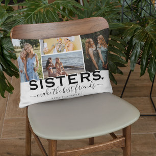 GESCHWISTER Zitat & Foto Collage Geschenk Dekokissen
